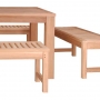 set 216 -- 43 x 79 inch rectangular dining table (tb-l040), 79 inch avalon backless bench, 47 inch avalon backless benches & 63 inch avalon backless bench